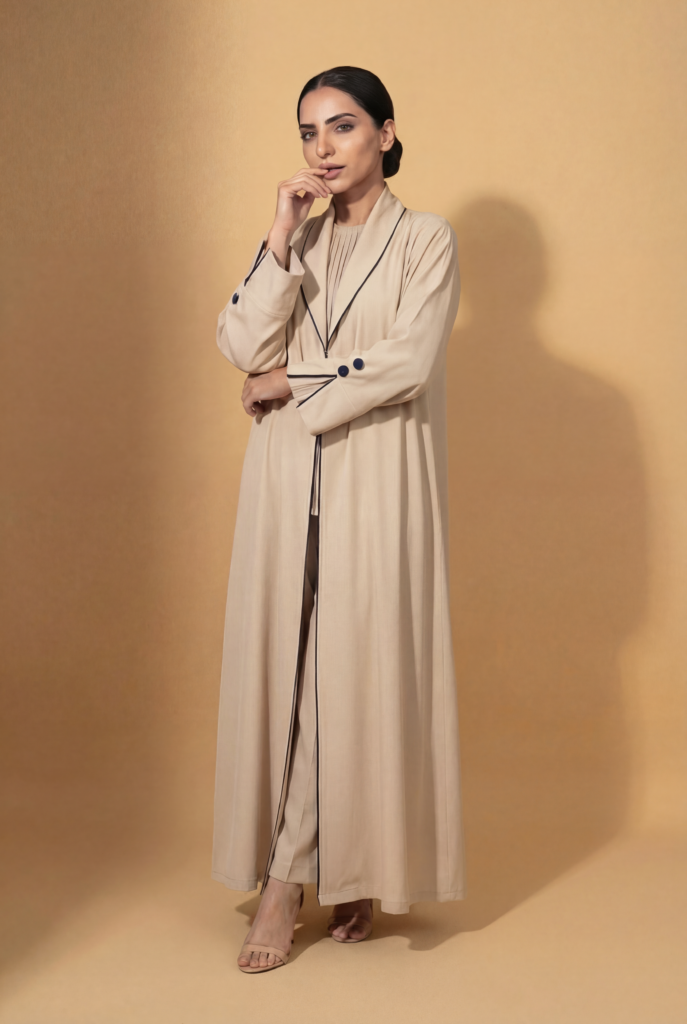 Open Beige Formal Kimono
